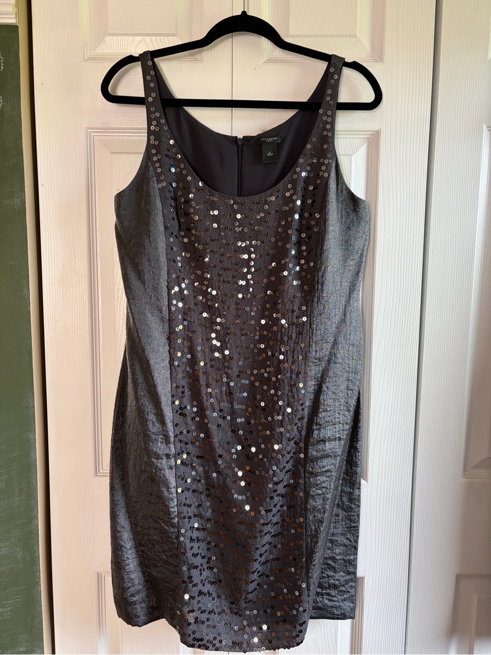 Ann Taylor Black Sequin Sheath Dress